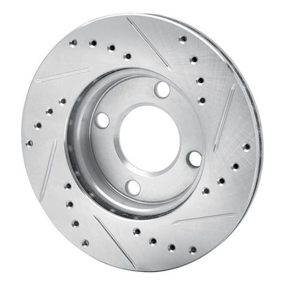 R1 Concepts R1 84-87 Audi 4000 Quattro Front Left Drilled & Slotted Silver Brake Rotor