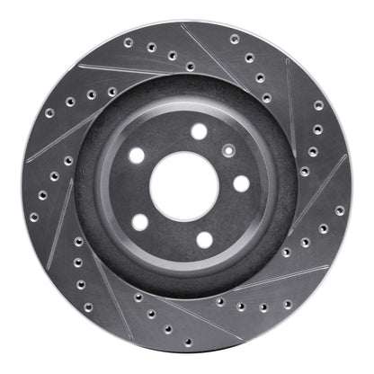 R1 Concepts R1 2008-2025 Audi A6 Quattro Rear Right Drilled & Slotted Silver Brake Rotor