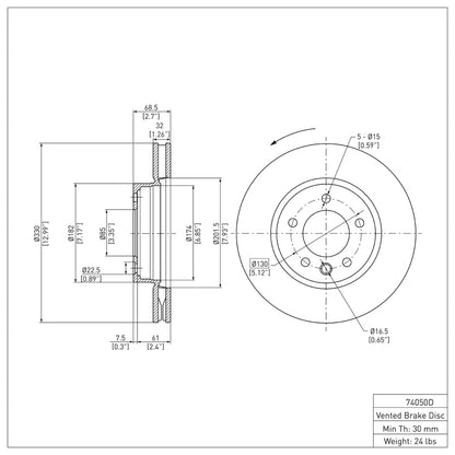 DFC 03-18 Porsche Cayenne Left Front Brake Rotor