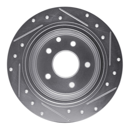 R1 Concepts R1 02-25 Nissan Juke Rear Left Drilled & Slotted Silver Brake Rotor