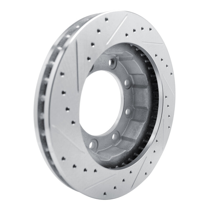 R1 Concepts R1 77-00 Chevrolet V30 & V3500 Pickup Front Right Drilled & Slotted Silver Brake Rotor