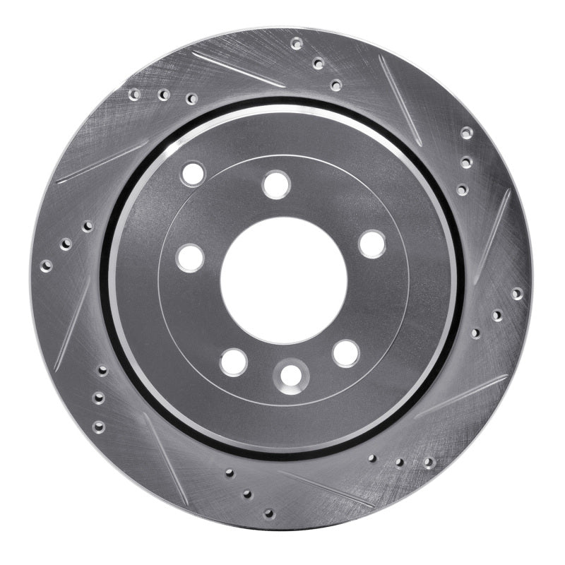 R1 Concepts R1 05-07 Land Rover LR3 Rear Right Drilled & Slotted Silver Brake Rotor