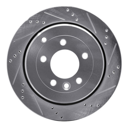 R1 Concepts R1 05-07 Land Rover LR3 Rear Right Drilled & Slotted Silver Brake Rotor