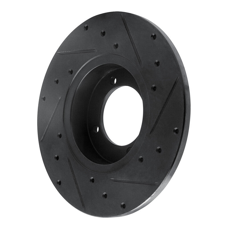 R1 Concepts R1 74-78 Nissan 260Z Front Left Drilled & Slotted Black Brake Rotor