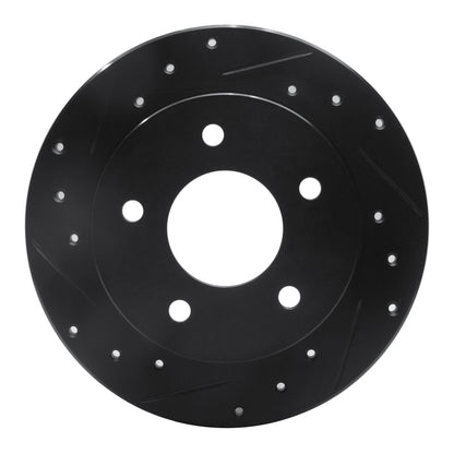 R1 Concepts R1 86-92 Buick Reatta Rear Left Drilled & Slotted Black Brake Rotor