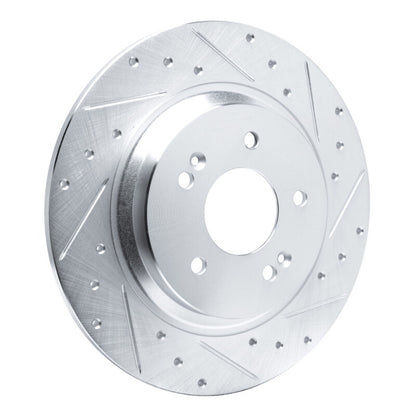 R1 Concepts R1 21-25 Hyundai SANTA FE Rear Right Drilled & Slotted Silver Brake Rotor