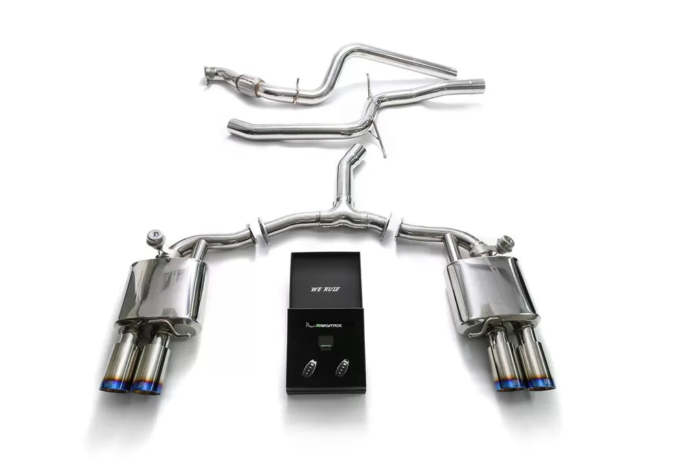Armytrix Valvetronic Exhaust System Audi A5 B9 Sportback with Blue Coated Tips