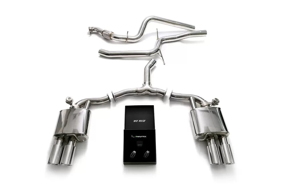 Armytrix Valvetronic Exhaust System Audi A5 B9 Sportback with Chrome Silver Tips