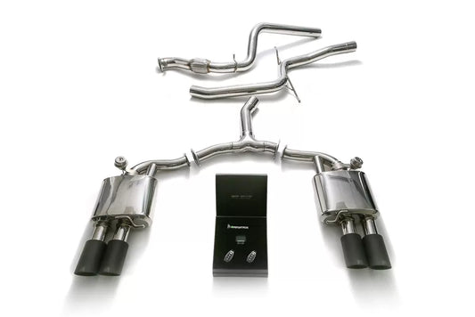 Armytrix Valvetronic Exhaust System Audi A5 B9 Sportback with Matte Black Tips