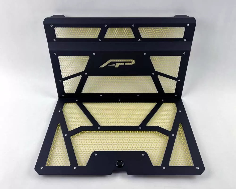 Agency Power AP-RZR-111-FMB-MYLW Vented Engine Cover Gloss Black | Yellow Polaris RZR XP 1000 | XP Turbo 2014-2018