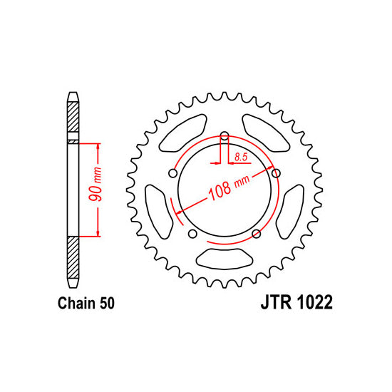 JT JTR1022,40 Chain Sprocket