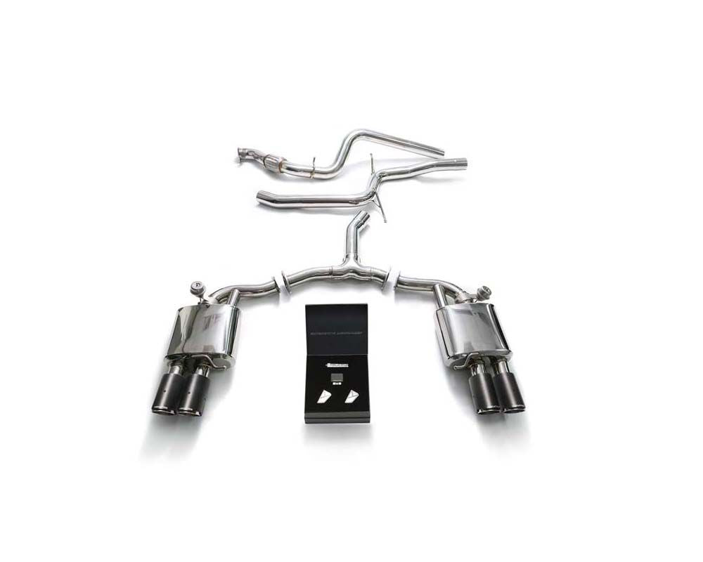 Armytrix Stainless Steel Valvetronic Exhaust System Audi A4 B9 with Carbon Tips
