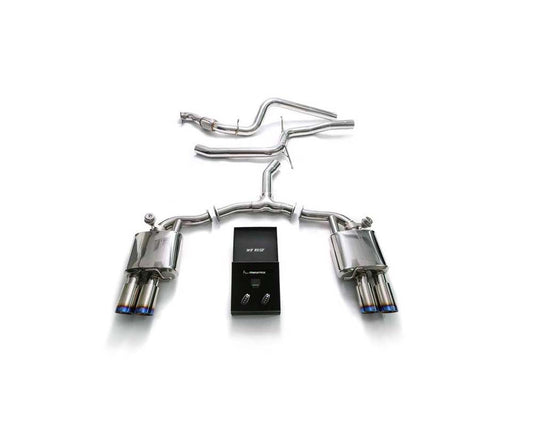 Armytrix Stainless Steel Valvetronic Exhaust System Audi A4 B9 with Blue Coated Tips