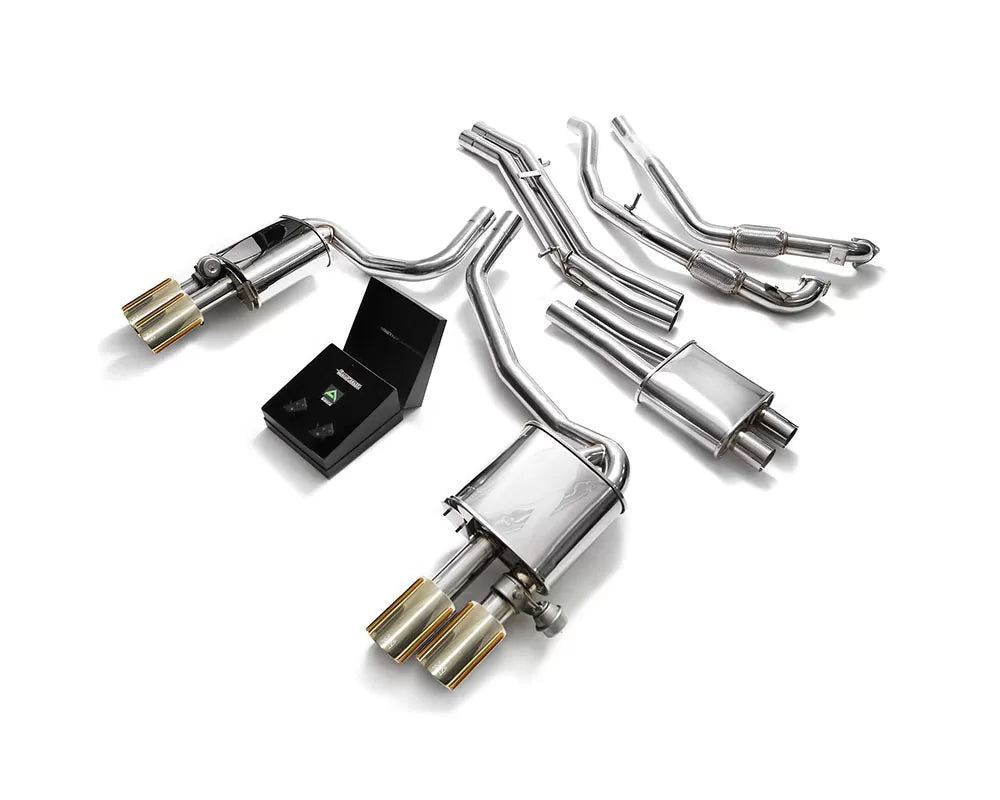 Armytrix Valvetronic Exhaust System Audi S4 S5 with Gold Tips