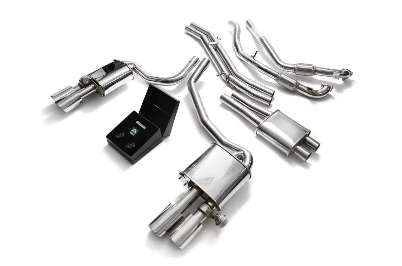 Armytrix Valvetronic Exhaust System Audi S4 S5 with Chrome Silver Tips