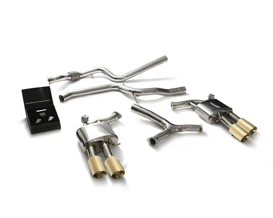Armytrix Valvetronic Exhaust System Audi A5 B9 Sportback with Gold Tips