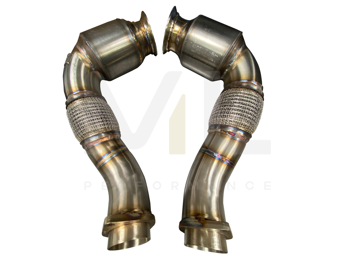 Active Autowerke BMW S63 N63 E70 E71 F85 F86 Sport Cat Downpipe (Inc. X5 50ix, X6 50ix, X5 M & X6 M) - ML Performance US