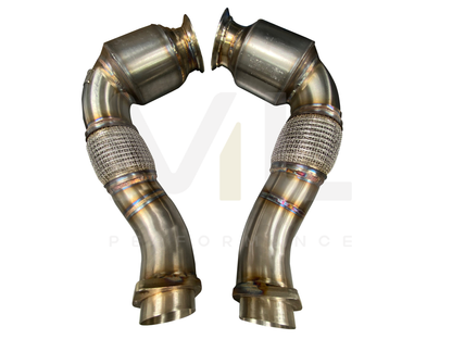 Active Autowerke BMW S63 N63 E70 E71 F85 F86 Sport Cat Downpipe (Inc. X5 50ix, X6 50ix, X5 M & X6 M) - ML Performance US