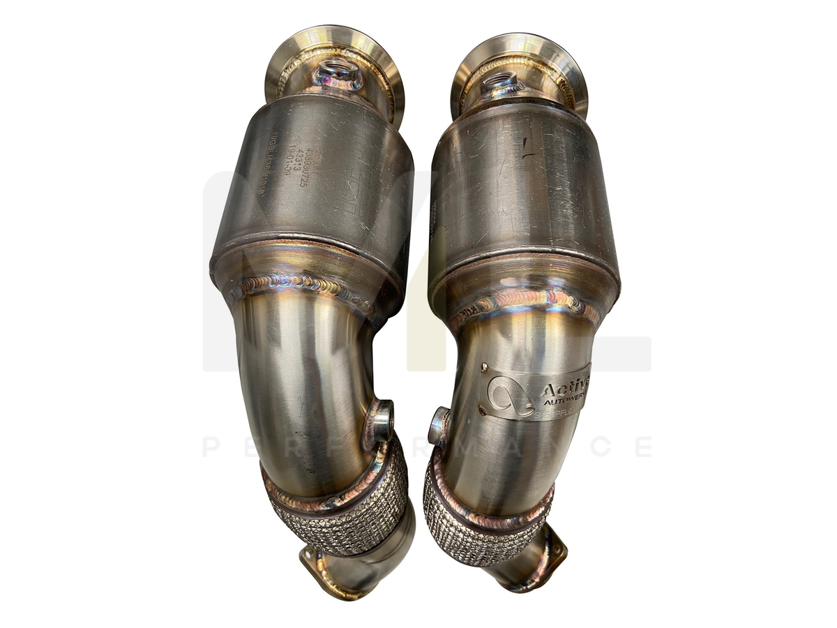 Active Autowerke BMW S63 N63 E70 E71 F85 F86 Sport Cat Downpipe (Inc. X5 50ix, X6 50ix, X5 M & X6 M) - ML Performance US