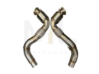 Active Autowerke BMW S63 N63 E70 E71 F85 F86 Sport Cat Downpipe (Inc. X5 50ix, X6 50ix, X5 M & X6 M) - ML Performance US
