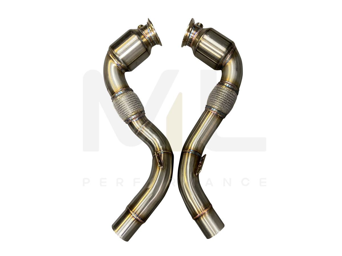 Active Autowerke BMW S63 N63 E70 E71 F85 F86 Sport Cat Downpipe (Inc. X5 50ix, X6 50ix, X5 M & X6 M) - ML Performance US
