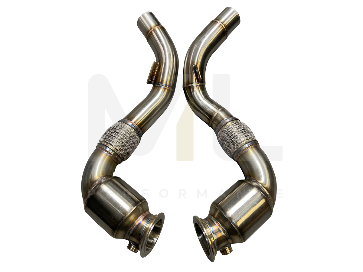 Active Autowerke BMW S63 N63 E70 E71 F85 F86 Sport Cat Downpipe (Inc. X5 50ix, X6 50ix, X5 M & X6 M) - ML Performance US