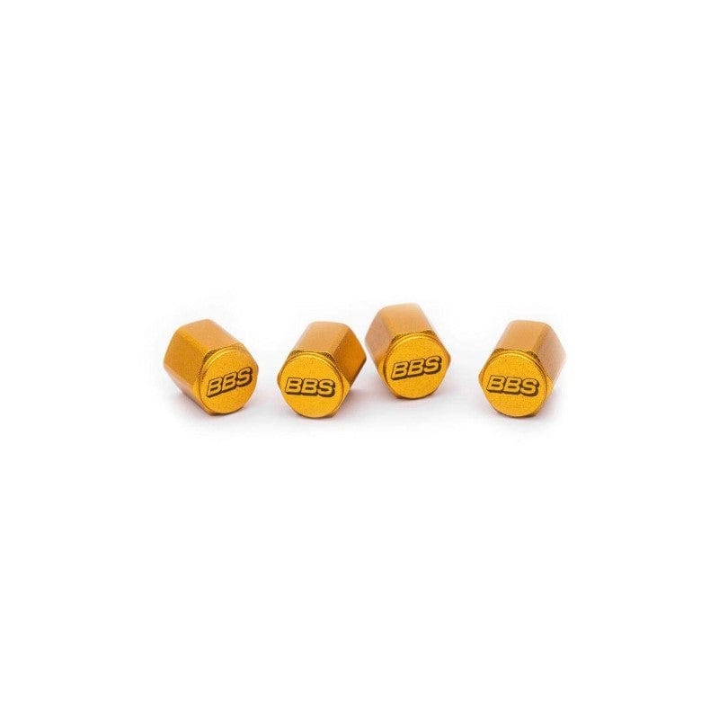 BBS Wheels 58072005.4 Gold Valve Caps For Rubber Valve With Logo - Set of 4