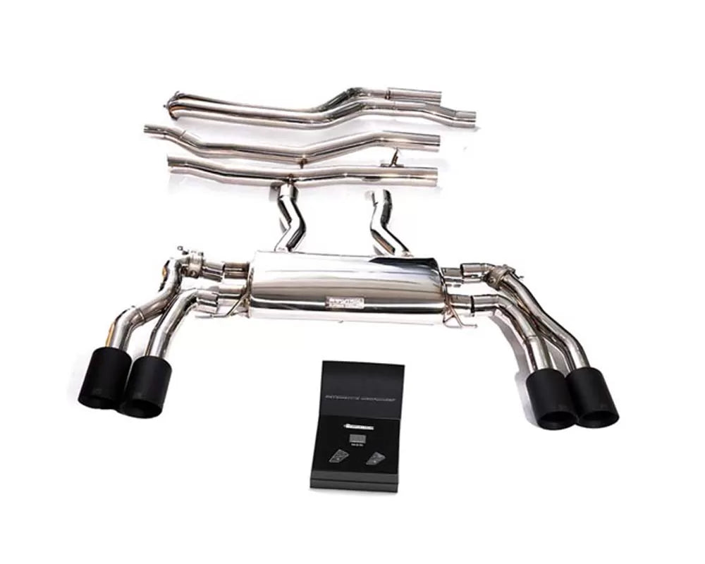 Armytrix Valvetronic Exhaust System BMW F98 X4M with Matte Black Tips