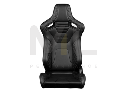 BRAUM Elite-X Series Diamond Edition Black Leatherette Racing Seats With Grey Stitching - Pair
