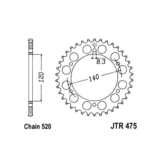 JT JTR475,40 Chain Sprocket