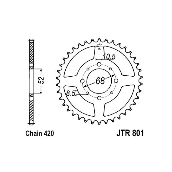 JT JTR801,28 Chain Sprocket