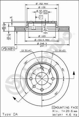 BPART 93161847Z Disc Brake Caliper Repair Kit