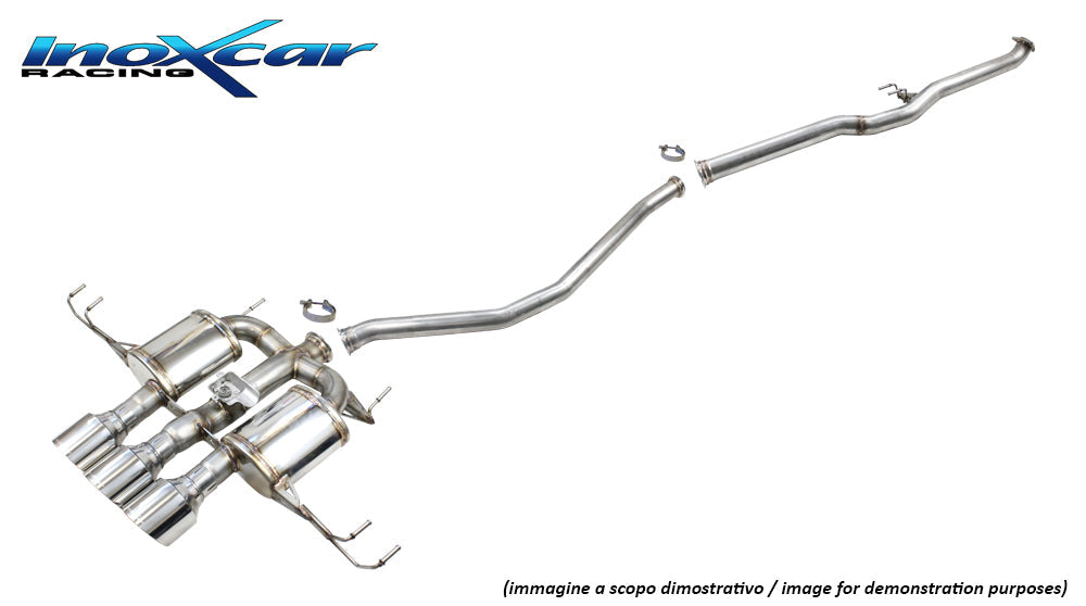 InoXcar CATBACK.HOCI.11.114R Honda Civic FL5 Direct Central Pipe + Rear Silencer With Central En Pipe 3 X Diam. 114 Racing + Valve Assembly With Original Electric Engine