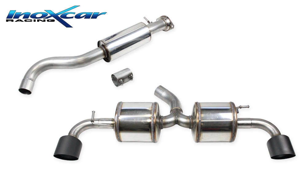 InoXcar CATBACK.TOYA.09.114CBLACK Toyota Yaris GR 1.6 Central Pipe With Silencer + Adapter + Rear With 2 Silencers With End Pipe Diam. 114 Racing Black Ceramic R+L