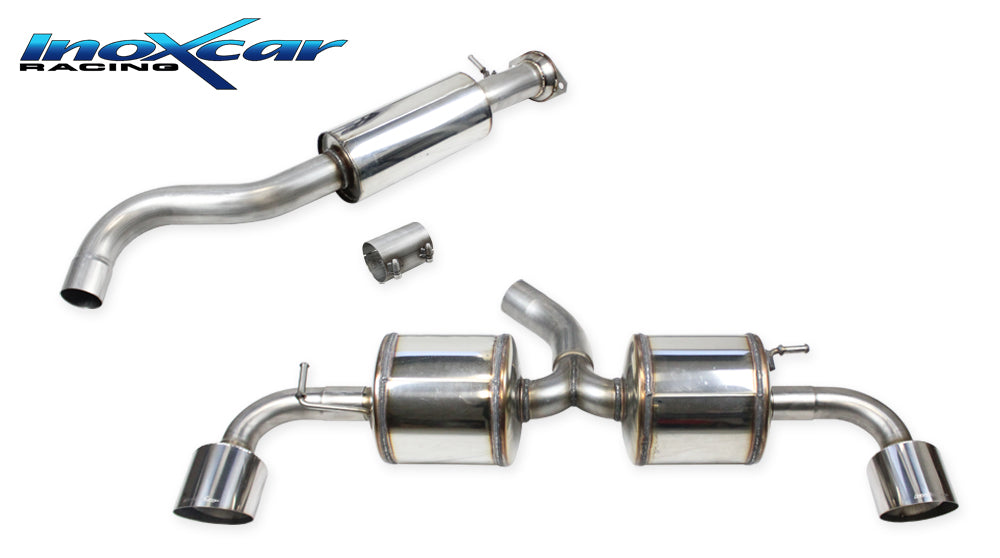 InoXcar CATBACK.TOYA.09.114R Toyota Yaris GR 1.6 Central Pipe With Silencer + Adapter + Rear With 2 Silencers With End Pipe Diam. 114 Racing R+L