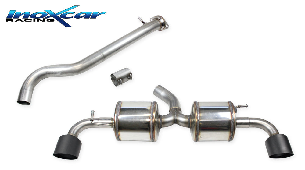 InoXcar CATBACK.TOYA.11.114CBLACK Toyota Yaris GR 1.6 Direct Central Pipe + Adapter + Rear With 2 Silencers With End Pipe Diam. 114 Racing Black Ceramic R+L