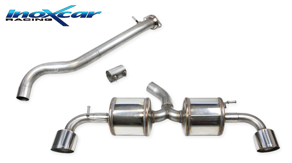 InoXcar CATBACK.TOYA.11.114R Toyota Yaris GR 1.6 Direct Central Pipe + Adapter + Rear With 2 Silencers With End Pipe Diam. 114 Racing R+L