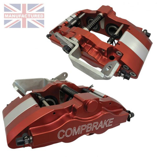 Compbrake CMB-PRO14-HB-28-R Rear Cable Handbrake Calipers Red (Pair)