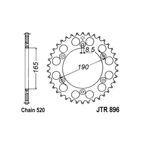 JT JTR896,45 Chain Sprocket
