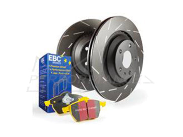 EBC Audi 8X 8J Yellowstuff 4000 Series Front Sport Brake Pads & USR Slotted Discs Kit - ATE Caliper (S1 & TT) | ML Performance US