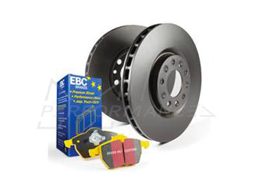 EBC Audi 8X Yellowstuff 4000 Series Front Sport Brake Pads & Premium OE Replacement Plain Discs Kit - ATE Caliper (S1 & A1) | ML Performance US