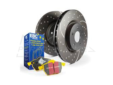 EBC Audi Seat Volkswagen Yellowstuff 4000 Series Front Sport Brake Pads & Slotted And Dimpled Sport Front Discs Kit - ATE Caliper (Inc. 8X A1, 8X S1, 6P lbiza & MK5 Polo) | ML Performance US