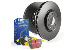 EBC Audi C7 Yellowstuff 4000 Series Rear Sport Brake Pads & Premium OE Replacement Plain Discs Kit - TRW Caliper (Inc. A6 & A7) | ML Performance US