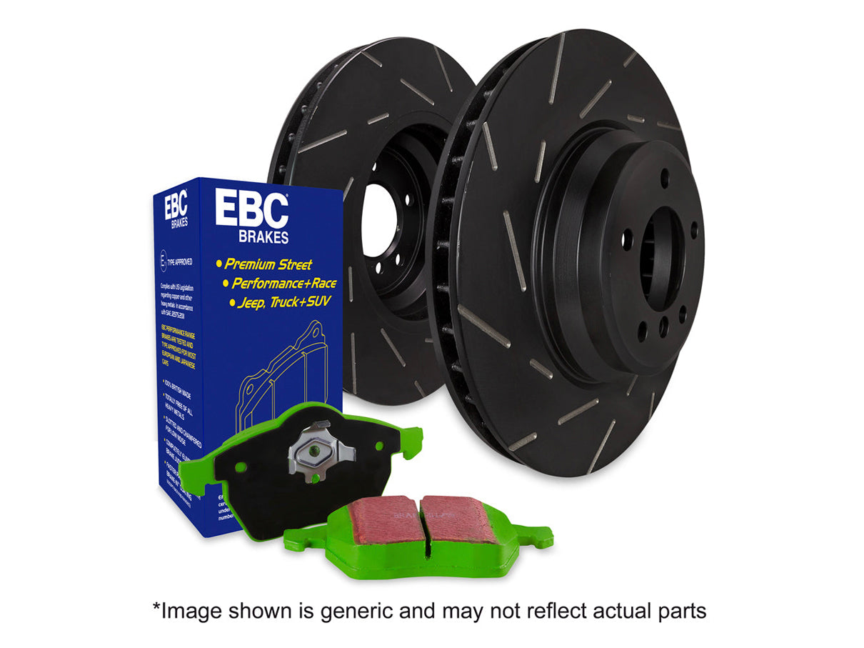 EBC BMW F22 F23 F30 F32 Greenstuff 2000 Series Front Sport Brake Pads & USR Front Slotted Discs Kit - ATE Caliper (Inc. 125i, 228i, 330i & 430i) - ML Performance US