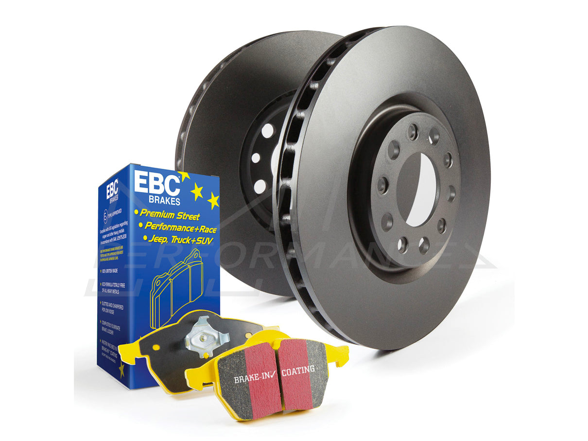 EBC BMW F30 F31 F32 F33 Front Yellowstuff Pad & Plain Disc Brake Disc Kit (Inc. 316d, 320i, 425d & 430i) - ML Performance US