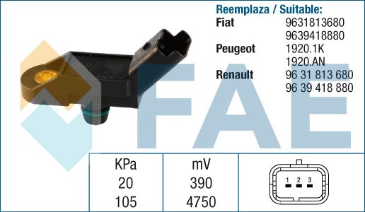 FAE AE15009 Intake Manifold Pressure Sensor