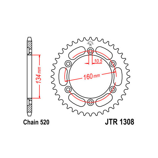 JT JTR1308,40 Chain Sprocket