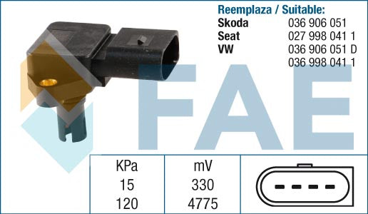 FAE AE15038 Intake Manifold Pressure Sensor