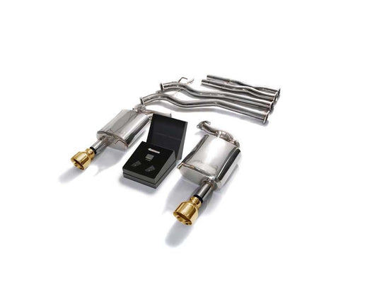 Armytrix Valvetronic Exhaust System Ford Mustang GT V8 Coupe with Gold Tips