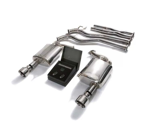 Armytrix Valvetronic Exhaust System Ford Mustang GT V8 Convertible with Chrome Silver Tips